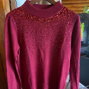 Juicy Couture Sequined Burgundy Sweater